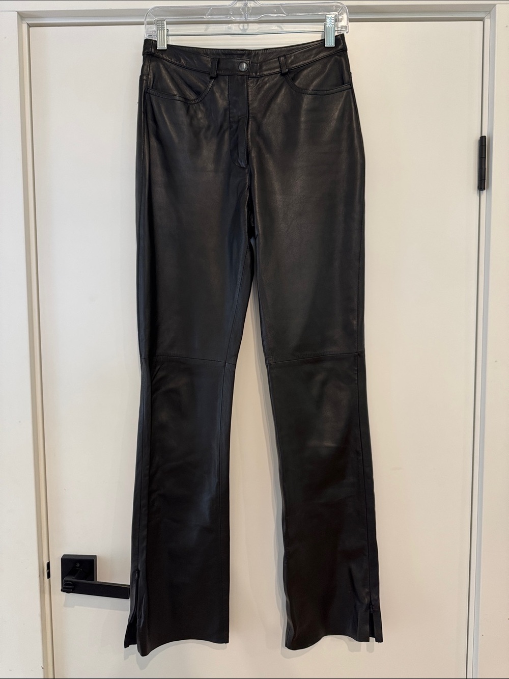 Vintage Bebe Black Leather Pants Size 4